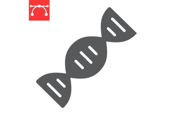 DNA Glyph Icon: Essential Vector for Education