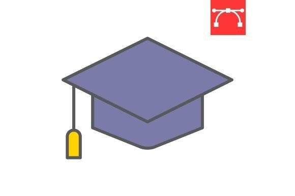 Integrating the Graduation Cap Color Line Icon into Professional Design Workflows