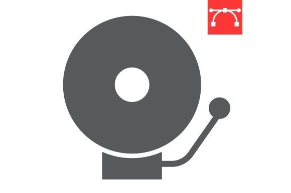 School Bell Glyph Icon: A Versatile Design Asset
