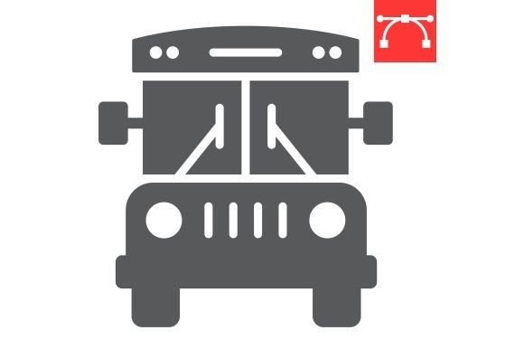 School Bus Glyph Icon: A Visual Guide