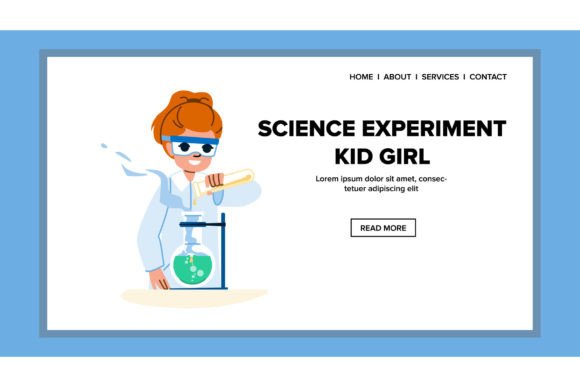 Science Experiment Kid Girl Vector